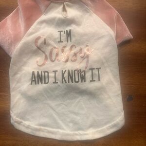 I'm Sassy Pink & White Graphic dog Tee